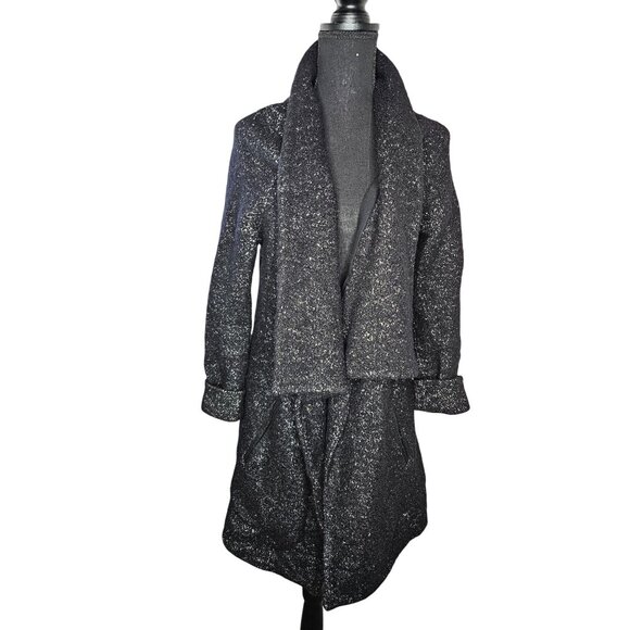 Theory Wool Blend Texured Clarania Brittania Open Front Coat/Cardigan Women M - Picture 1 of 12